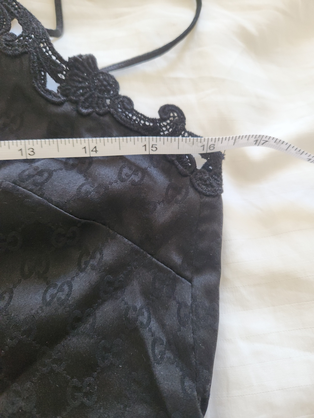Gucci Limited Edition Black Lace-Trim Satin Camisole & Brief Set - Picture 5 of 8